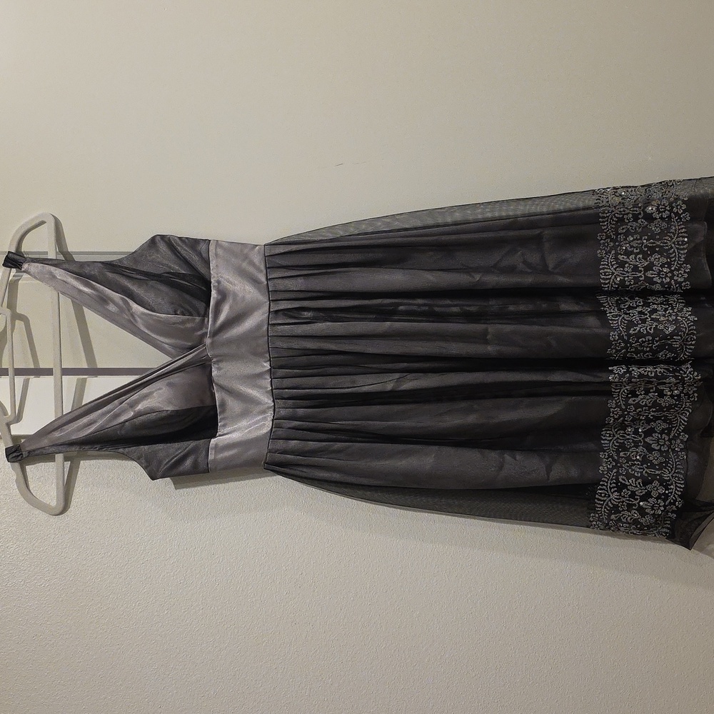 Night Way Collections Charcoal High Low Dress